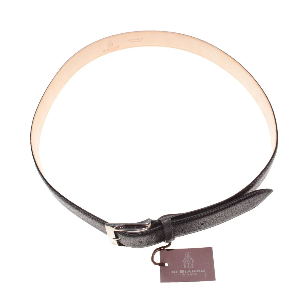 Di Bianco NWT Cut to Size Dress Belt In Solid Gray Pebbled Leather One Size